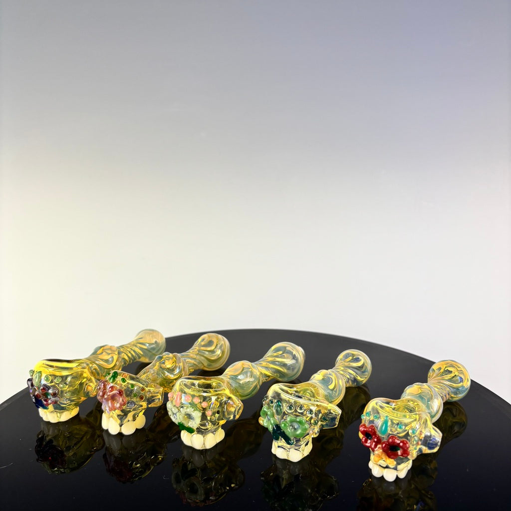 Homeblown Glass Sugar Skull Spoons