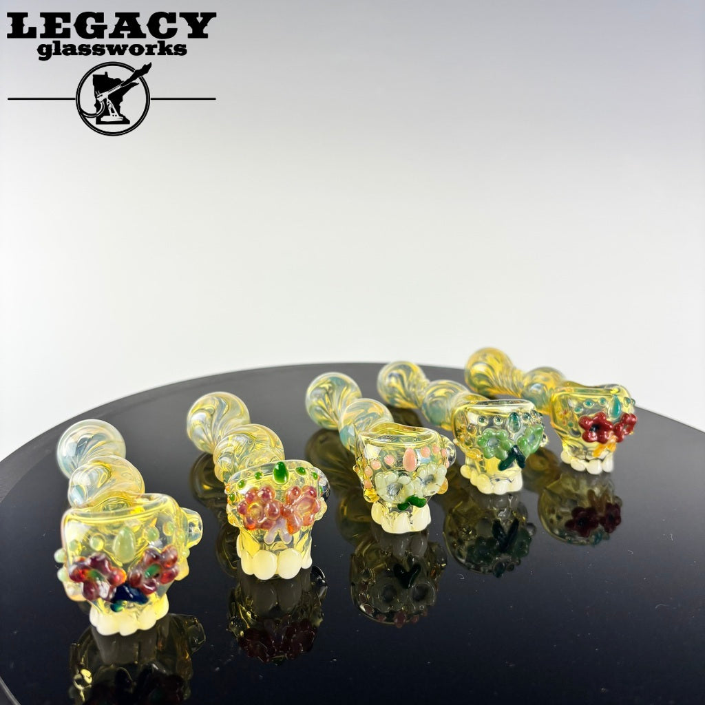 Homeblown Glass Sugar Skull Spoons