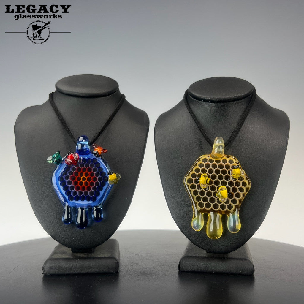 Joe Peters Large Honeycomb Pendant Legacy Glassworks