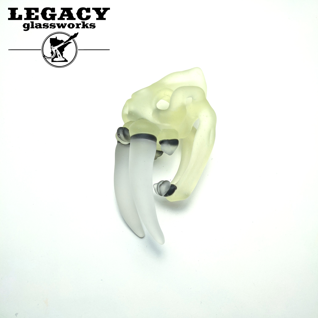 Appalachian Glass Expression (A.G.E.) UV Sabretooth Skull Pendant