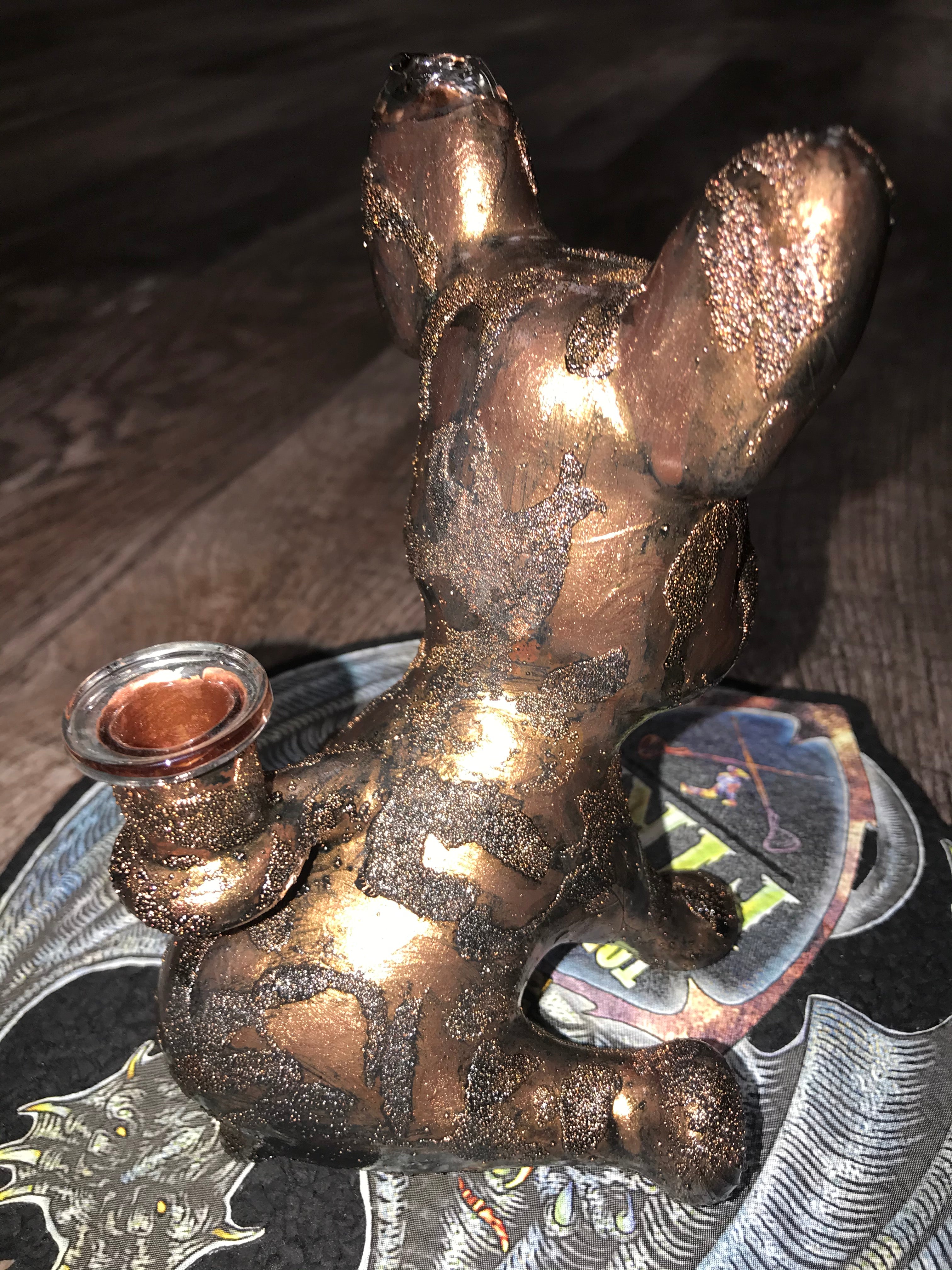 Swanny x Cherry Electroformed Bulldog w/ Fumed Pendant