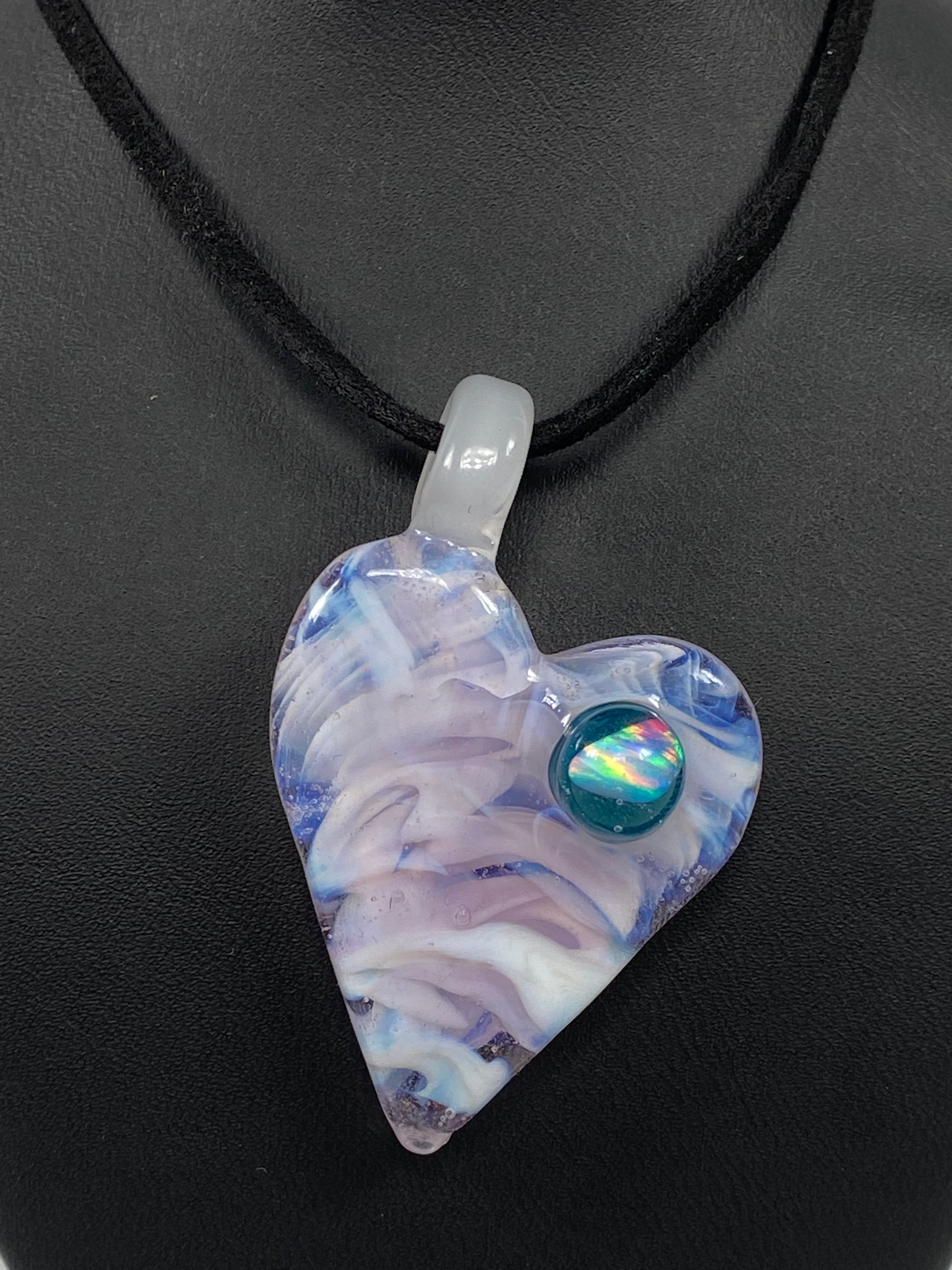 Butter Glass Heart & Rose Pendants