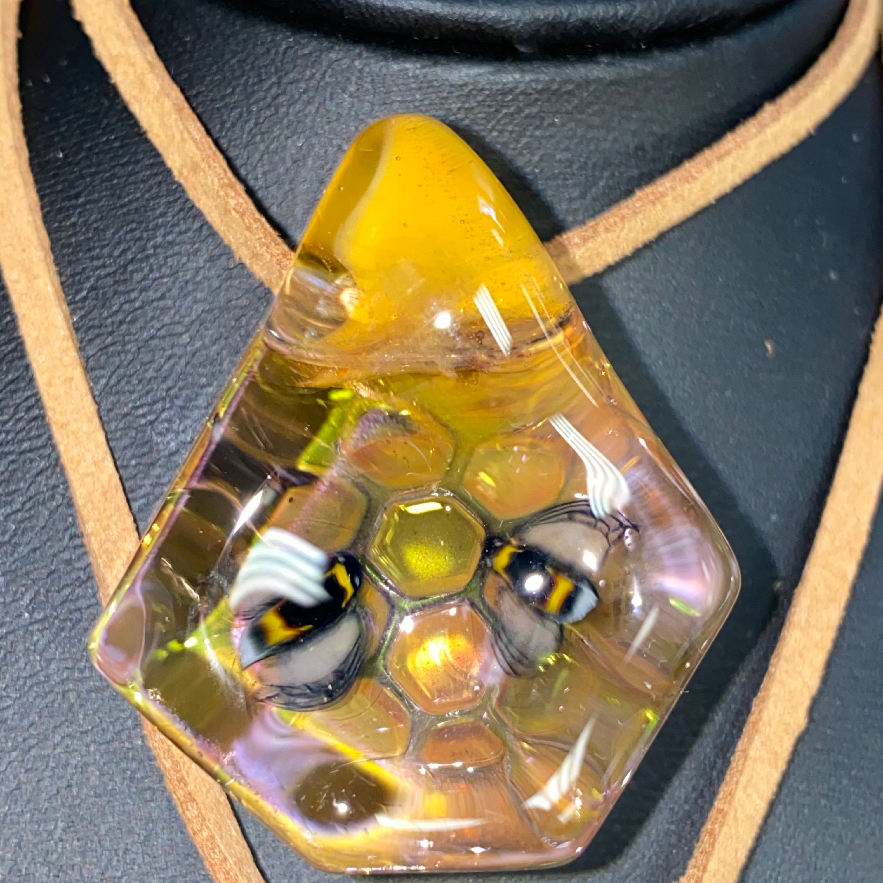 Jes Durfee Honeycomb Bee Pendant