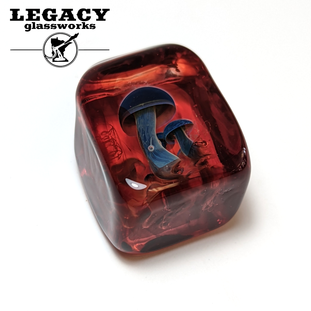 Jes Durfee Red Mushroom Cluster Cuboid Pendant