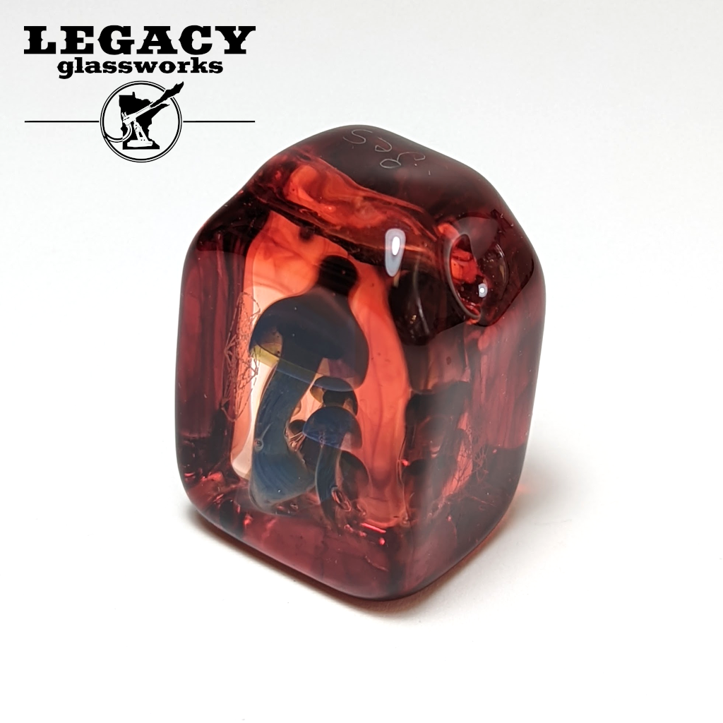 Jes Durfee Red Mushroom Cluster Cuboid Pendant