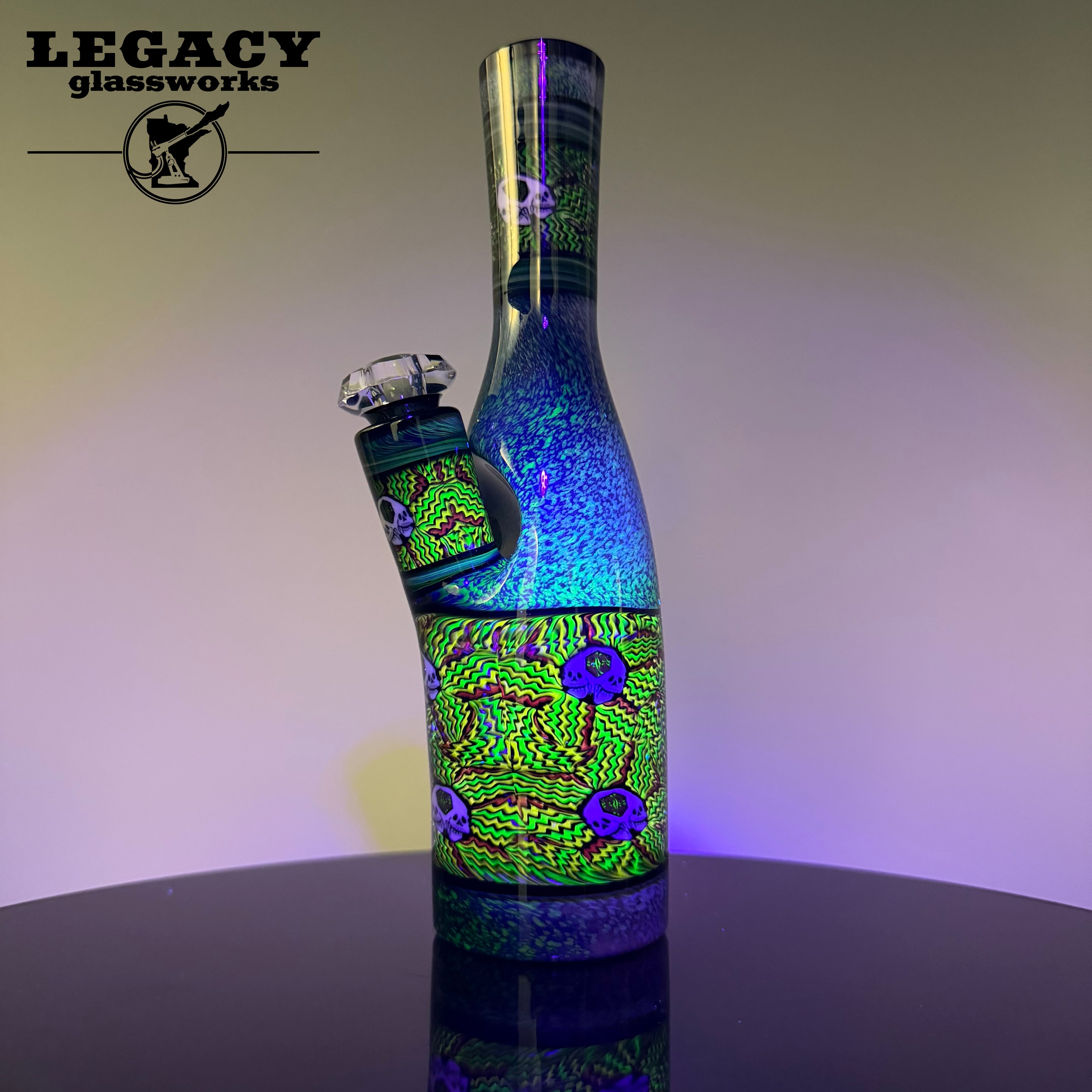 TK Happa x AKM Sake Bottle | Legacy Glassworks