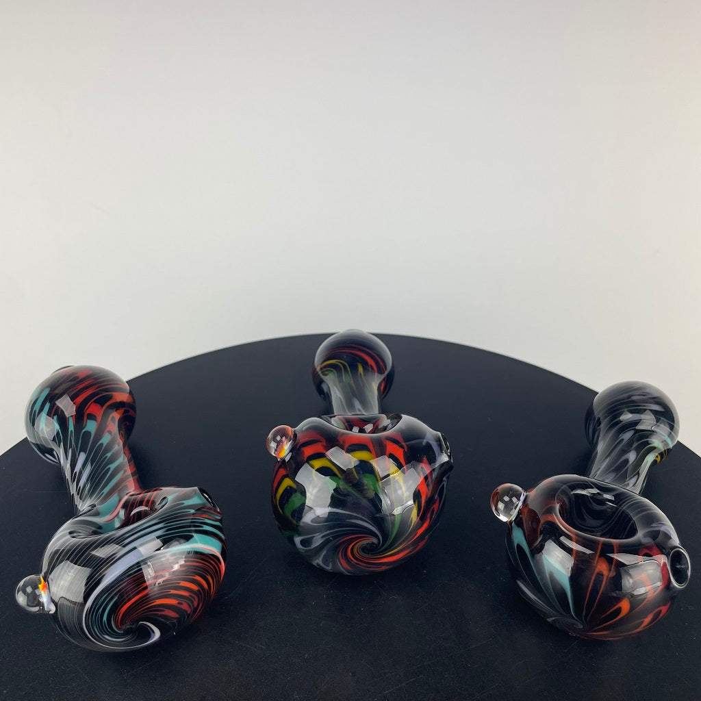 Mess Glass Hot Mess Glass Rainbow Wrapped Spoons | Legacy Glassworks
