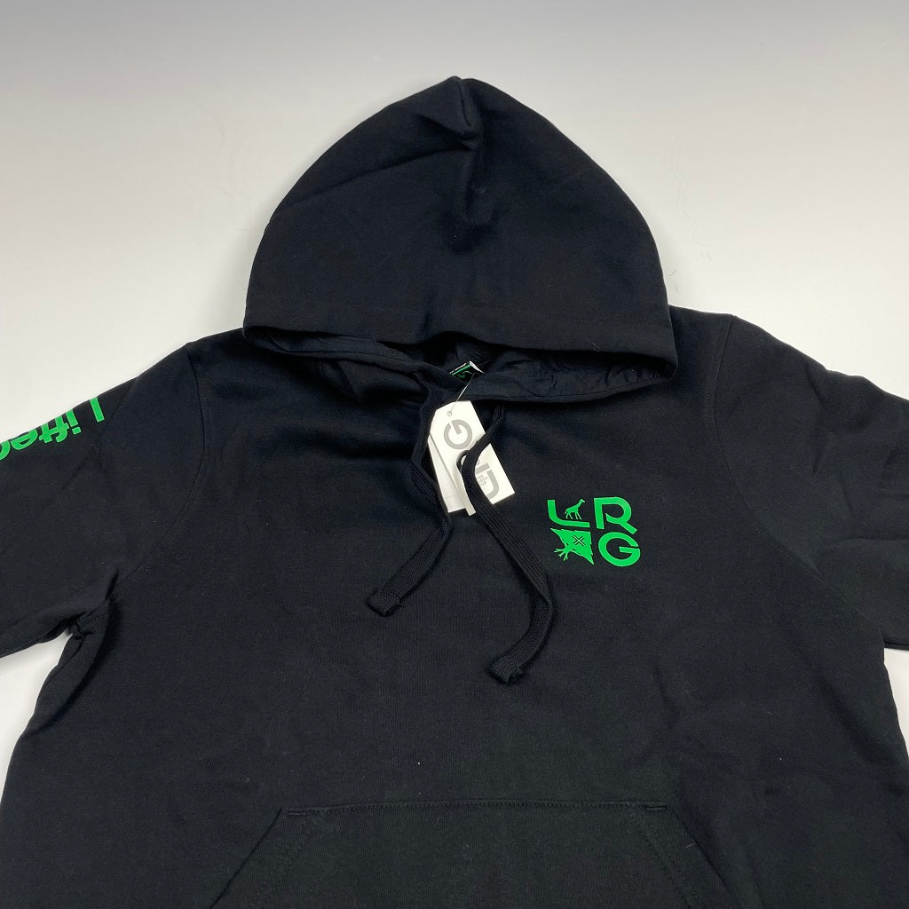 LRG Hoodie - Black With Green Size Small