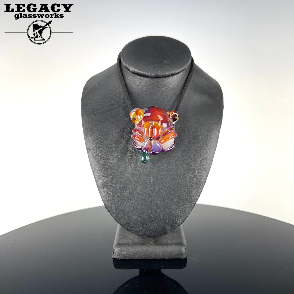 Casto Drippy Spunion Pendant (Amber Purple) | Legacy Glassworks