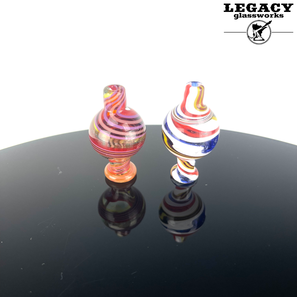 American Rider Glass Ghost Rider Glass Wig Wag / Color Bubble Caps | Legacy Glassworks