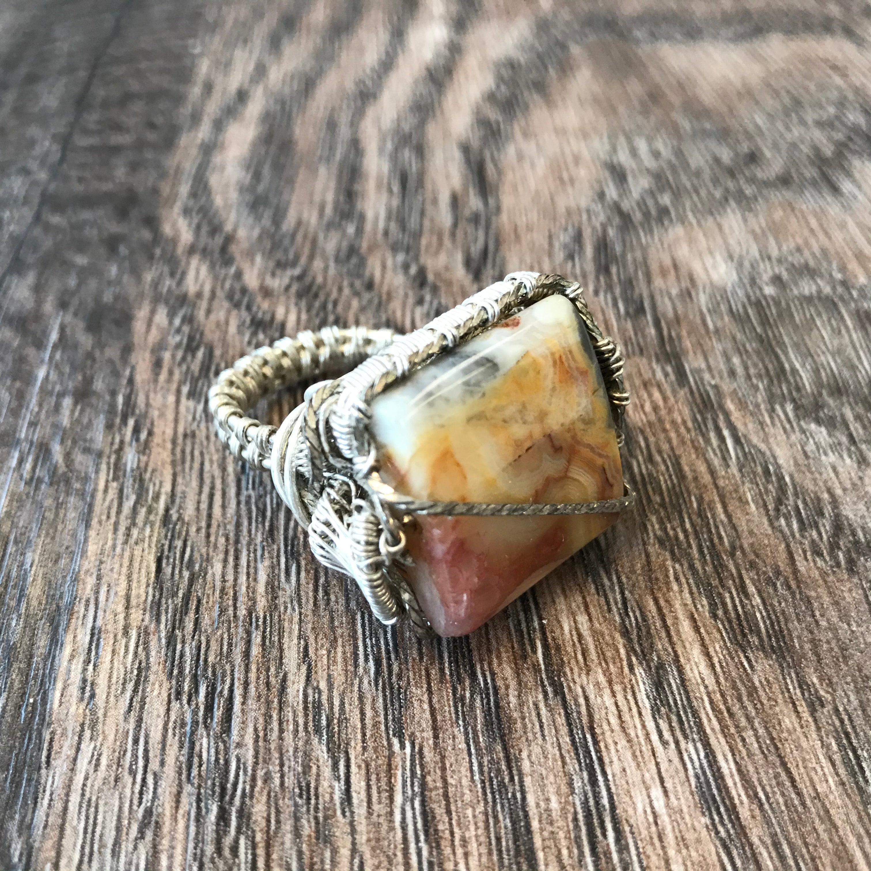 Chris Peters Wire Wrapped Agate Ring