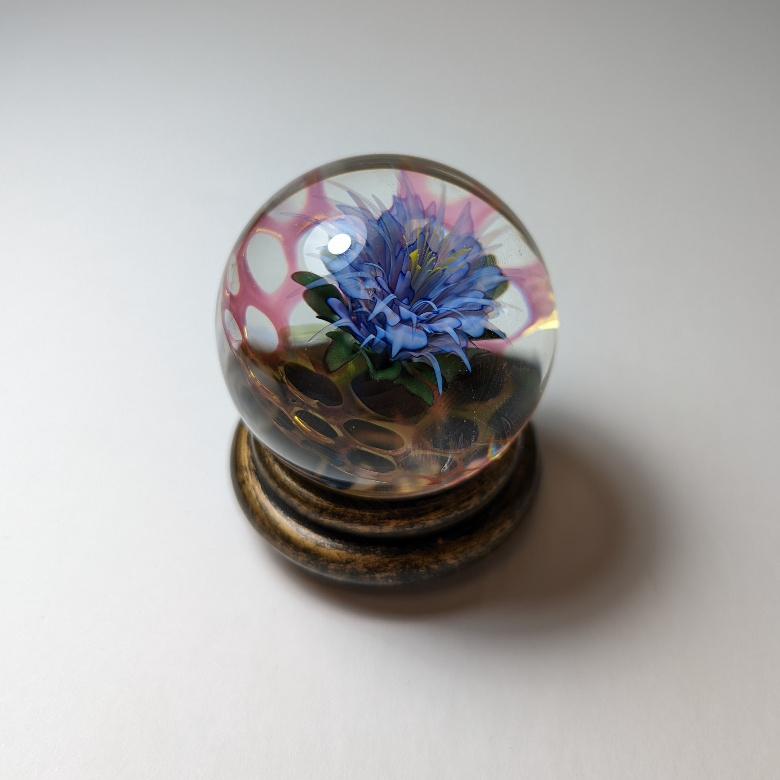 Jes Durfee Blue Flower & Golden Honeycomb Marble