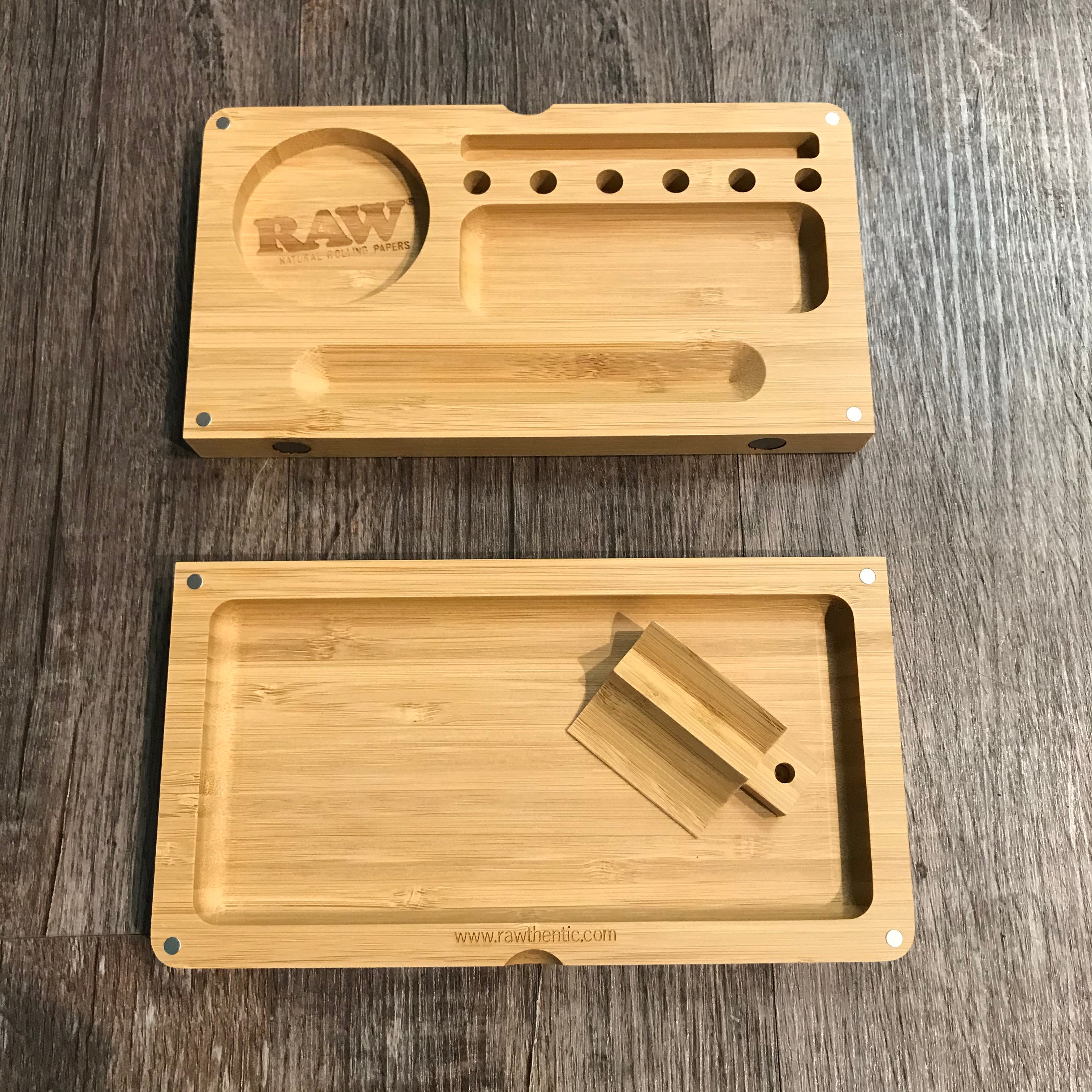 Raw "Backflip" Magnetic Wooden Rolling Tray