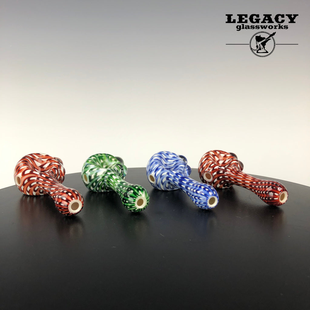 Sleevie Wonder Wrap & Rake on White Spoon | Legacy Glassworks